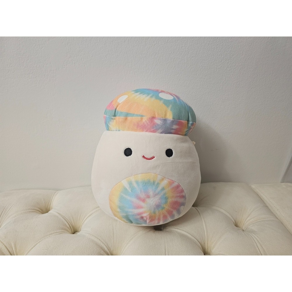 Squishmallows Kervin the‎ Mushroom 8 Inch Rainbow Tie Dye Plush Kellytoy 2023